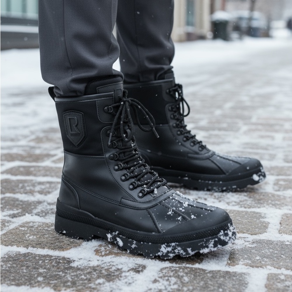 Men RUDSAK Black High-Top Boots